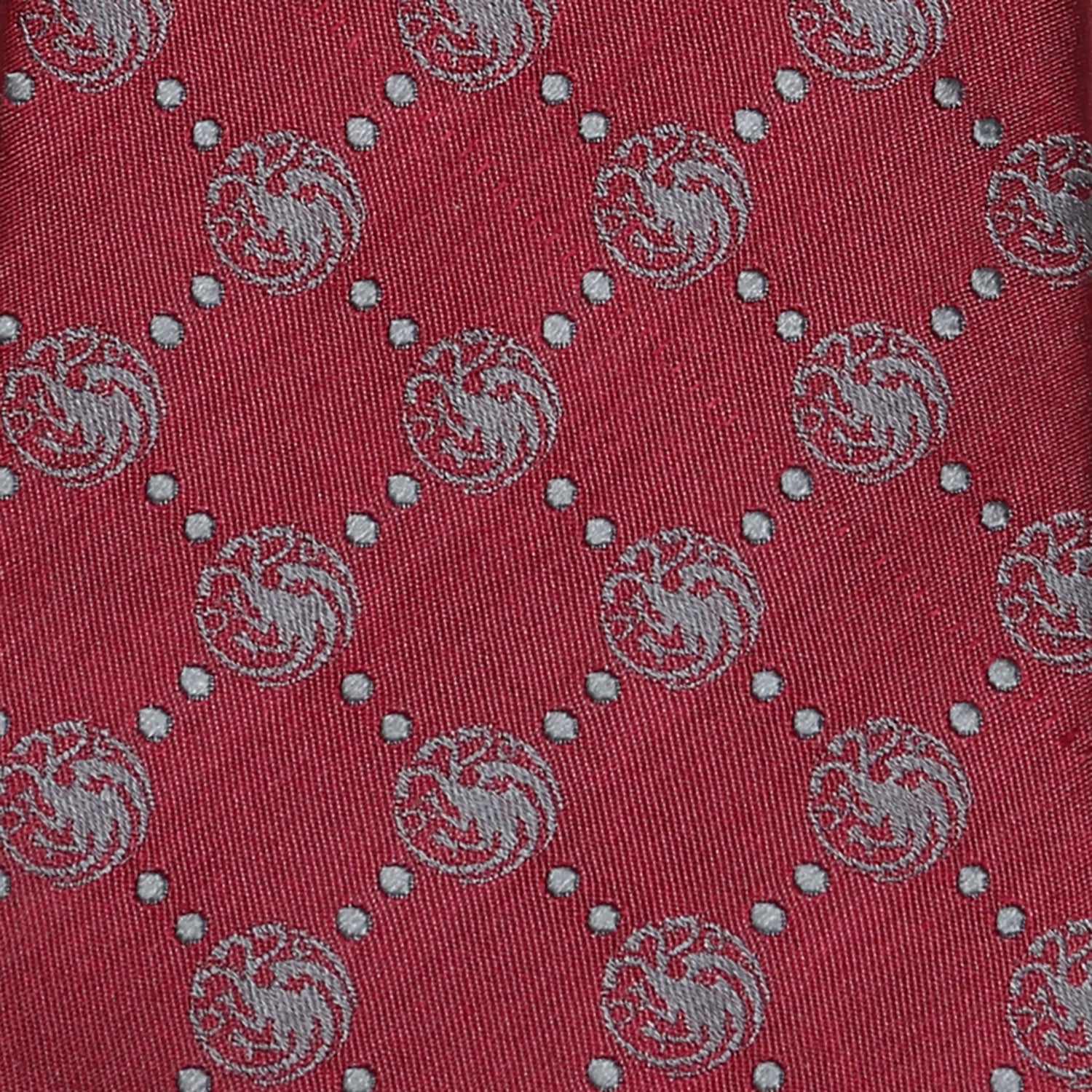 Game of Thrones Targaryen Dragon Silk Tie in Maroon - Image 5