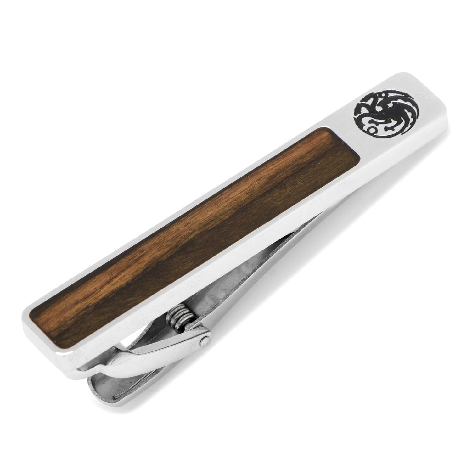 Game of Thrones Targaryen Sigil Stainless Steel Wood Tie Clip