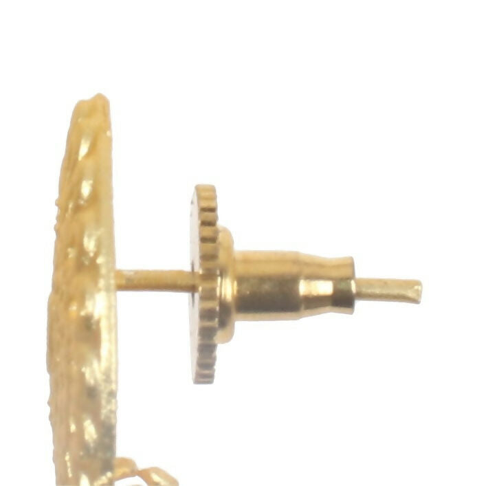 Matte Gold Brass Drop Earrings for Women - Handcrafted Statement