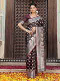 Vibrant red silk saree featuring a rich texture and matching blouse fabric.