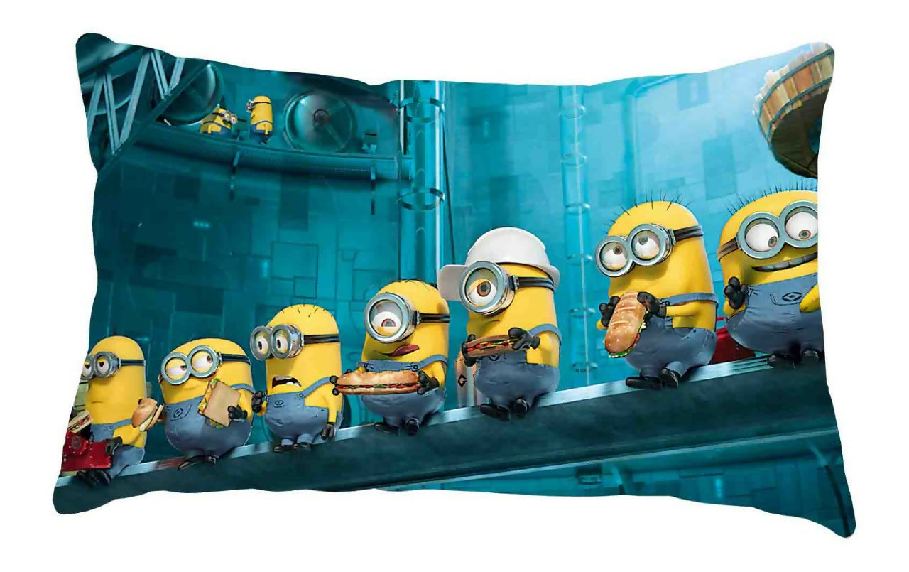 Multi Minions character print microfibre filled cushion for children