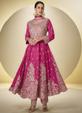 Vegaa Fashion Pink Chinon Silk Embroidered Designer Anarkali Suit