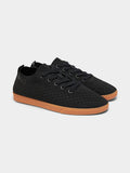 Men's The Zilker Gum sneakers in black knit with a natural gum rubber sole, minimalist athleisure style.