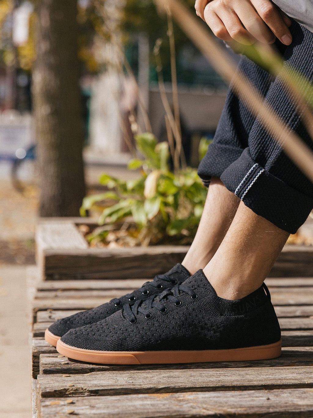 Women’s The Zilker Knit Breathable Slip-On Shoes in Black/Gum