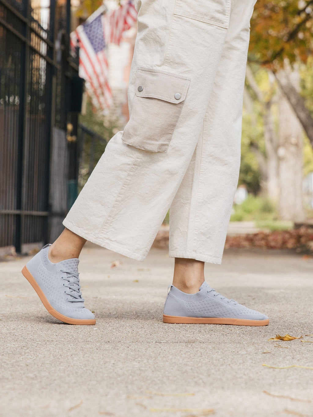 Women's Zilker Knit Sneakers in Grey and Gum Sole