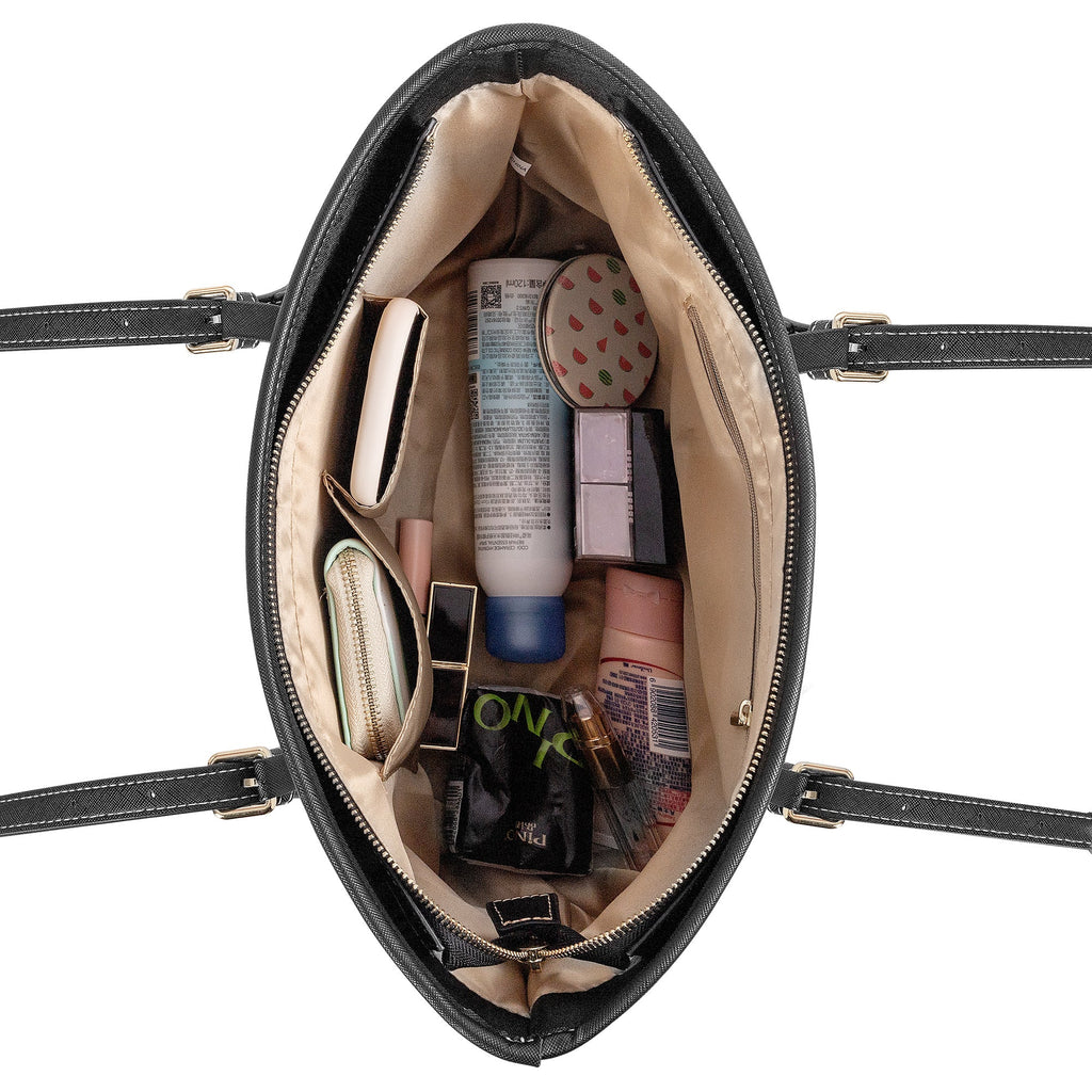 Misty Lavender Garden Leather Tote Bag