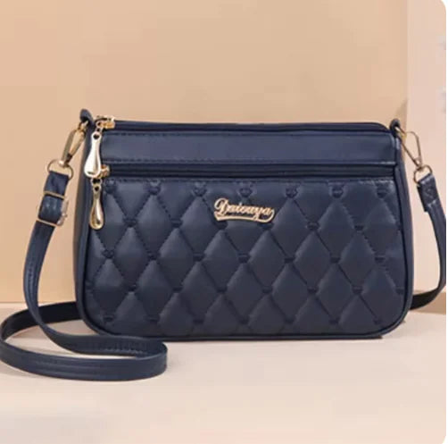 Elegant Diamond Check Crossbody Bag
