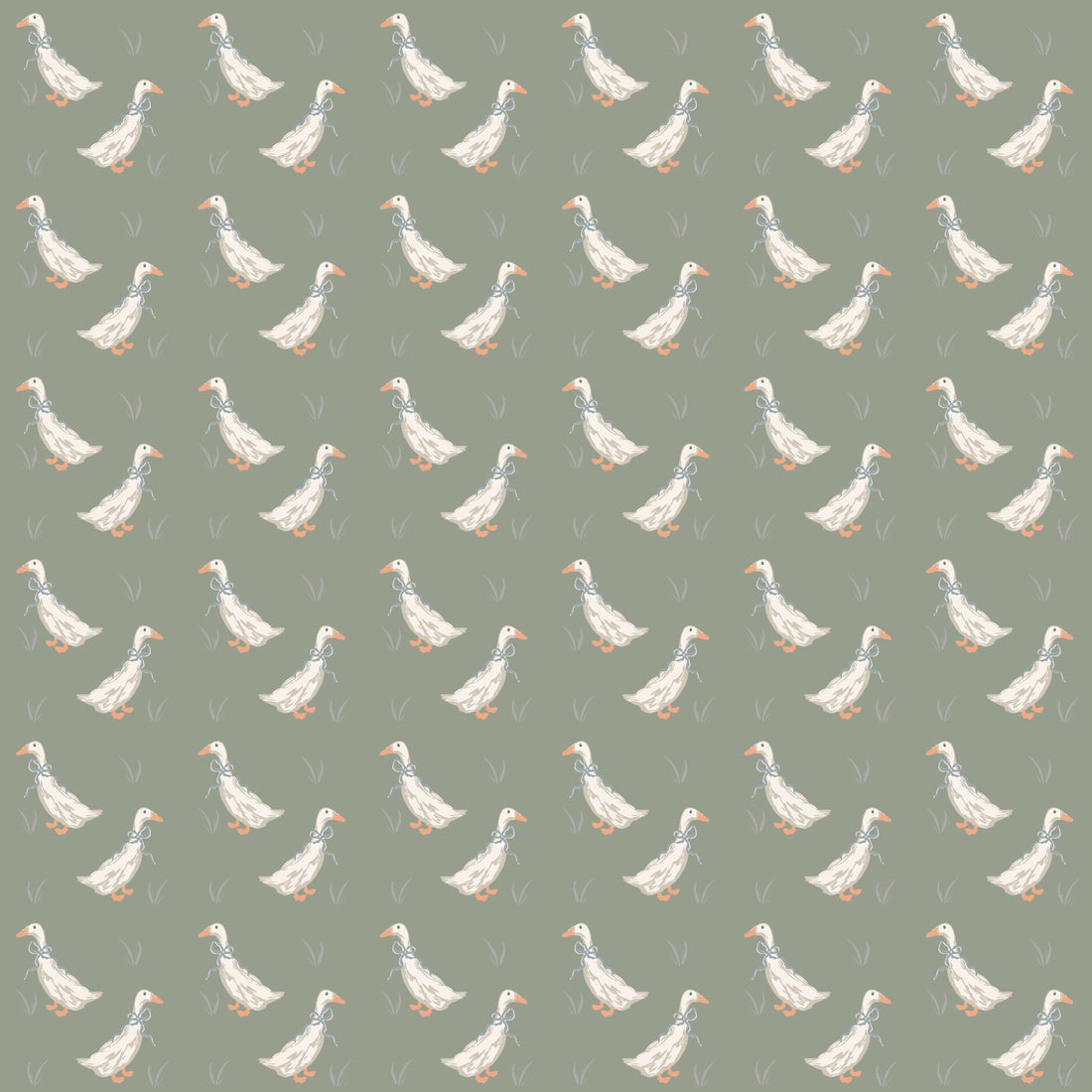 Gable Removable Wallpaper in Sage Green and White
