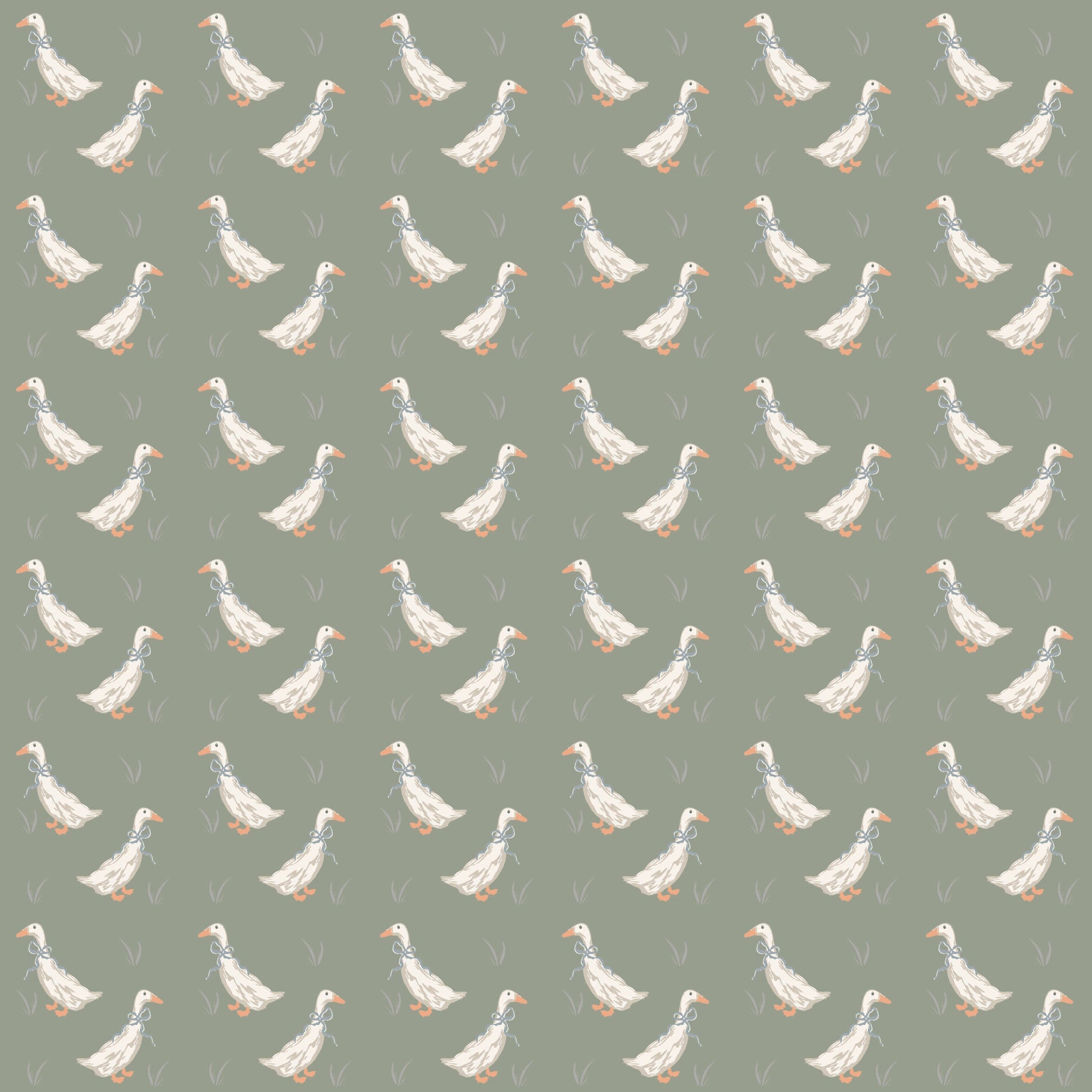Gable Removable Wallpaper in Sage Green and White