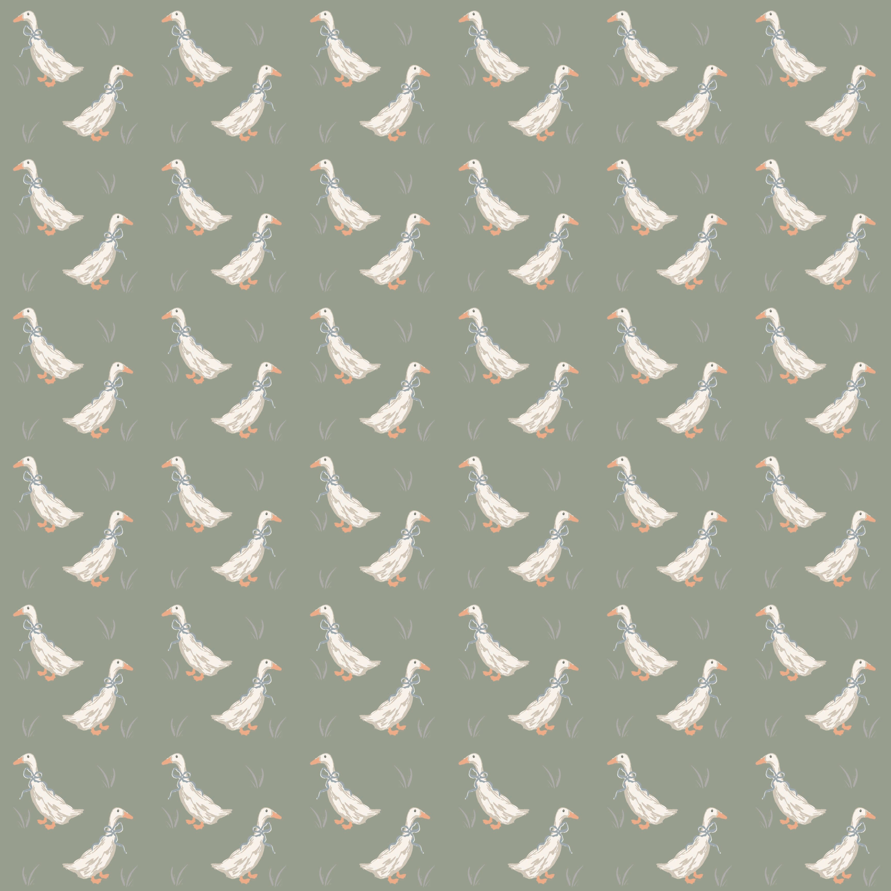 Gable Removable Wallpaper in Sage Green and White