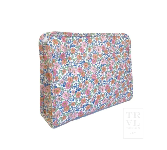 Floral patterned cushion on a white background