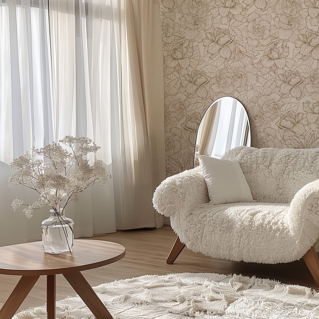 Shyla Floral Wallpaper - Blush Pink, Cream & Dark Green