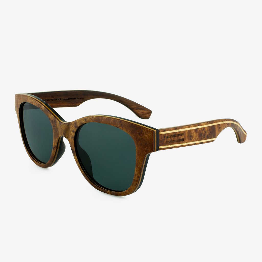 Gasparilla Oversized Wood and Carbon Fiber Sunglasses Unisex