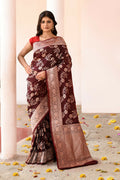 Coco Brown Banarasi Soft Silk handloom saree
