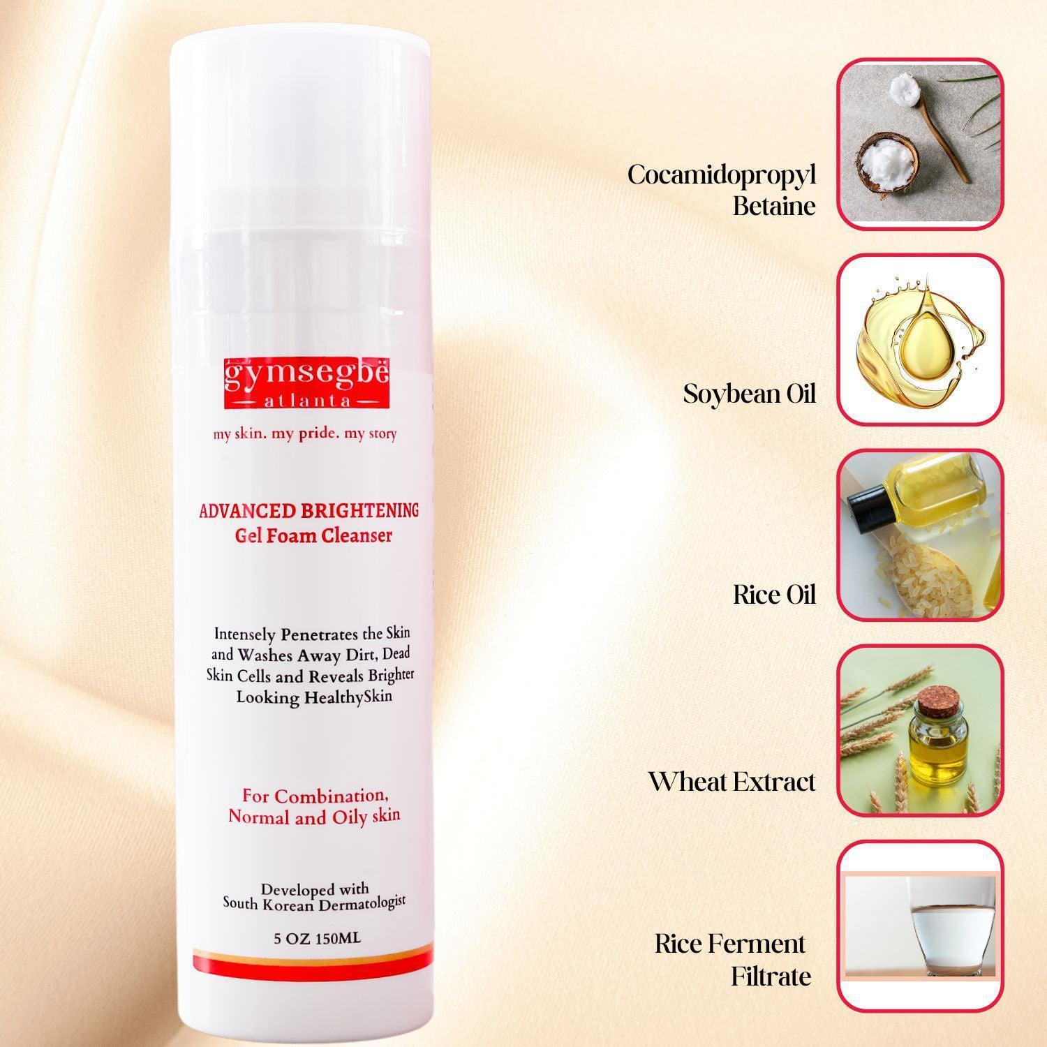 Advanced Brightening Gel Foam Cleanser, Rice Extract Face Wash