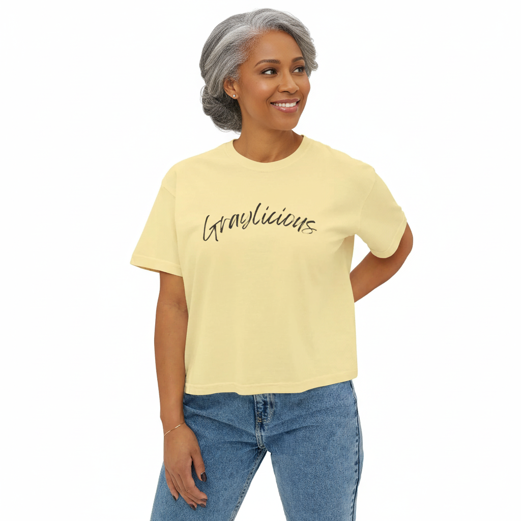 Women's boxy cotton minimalist t-shirt in yellow, purple, or pink