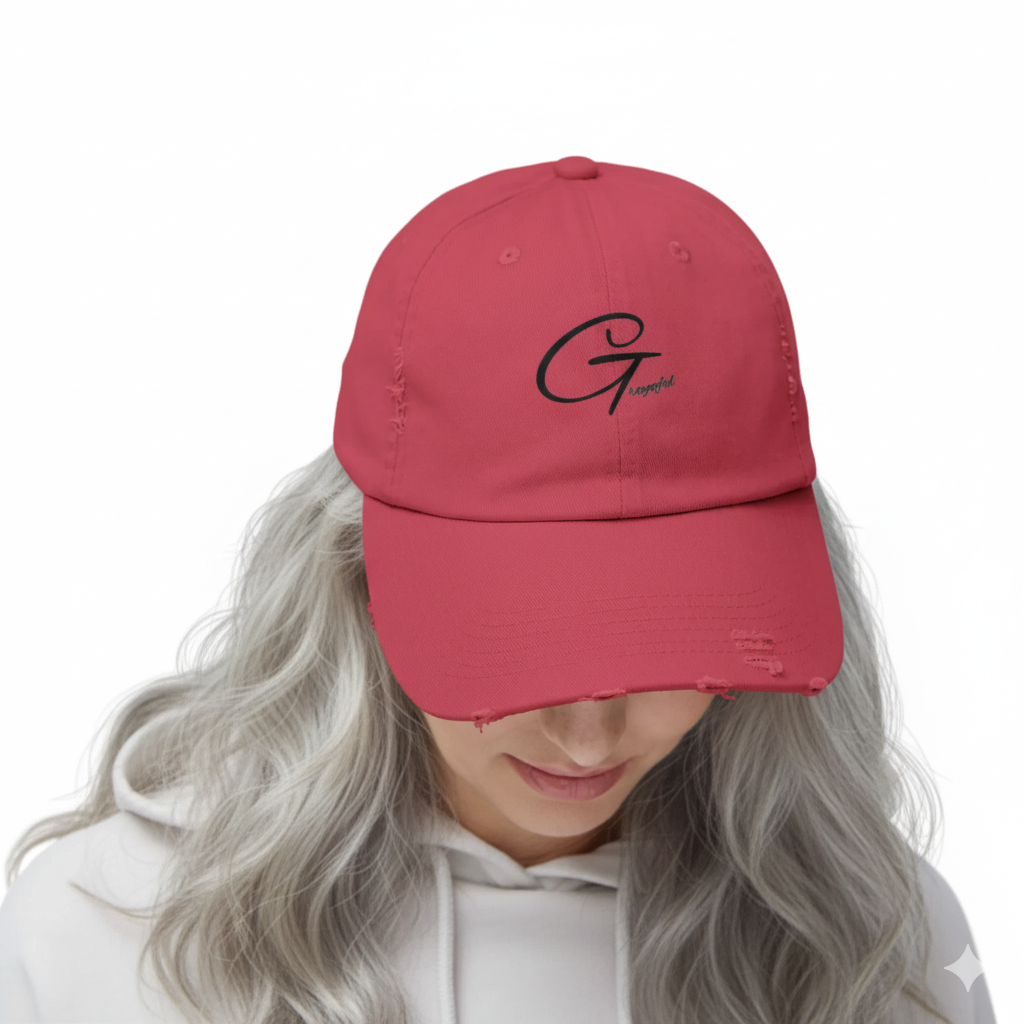 Distressed Cotton Baseball Cap - Unisex Casual Minimalist Hat