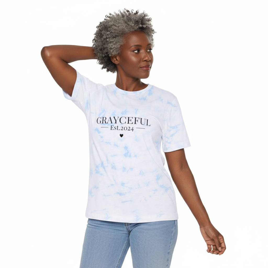 Unisex Tie-Dye Short Sleeve Crew Neck T-Shirt Modern Casual Top
