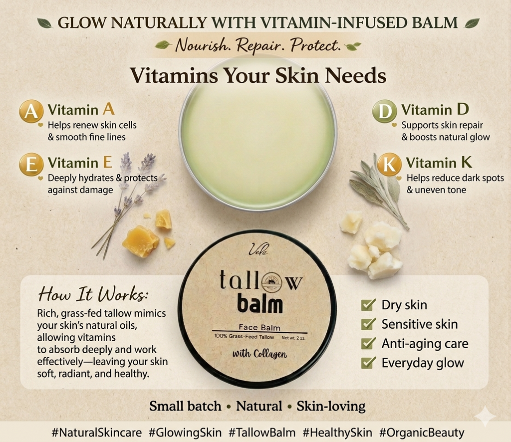 Tallow Balm - Face Balm - 100% Tallow Beef - Scented
