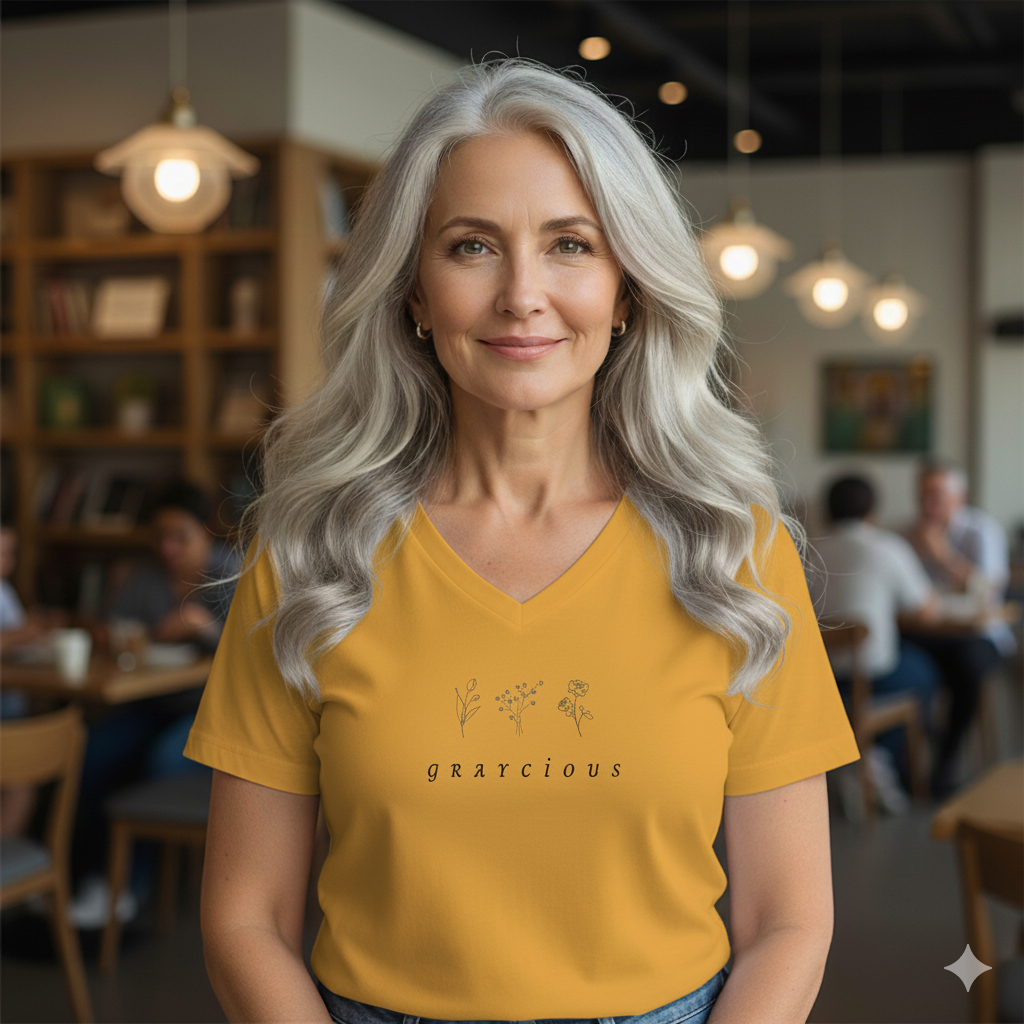 Women's Favorite Cotton Tee Minimalist Botanical Style Top