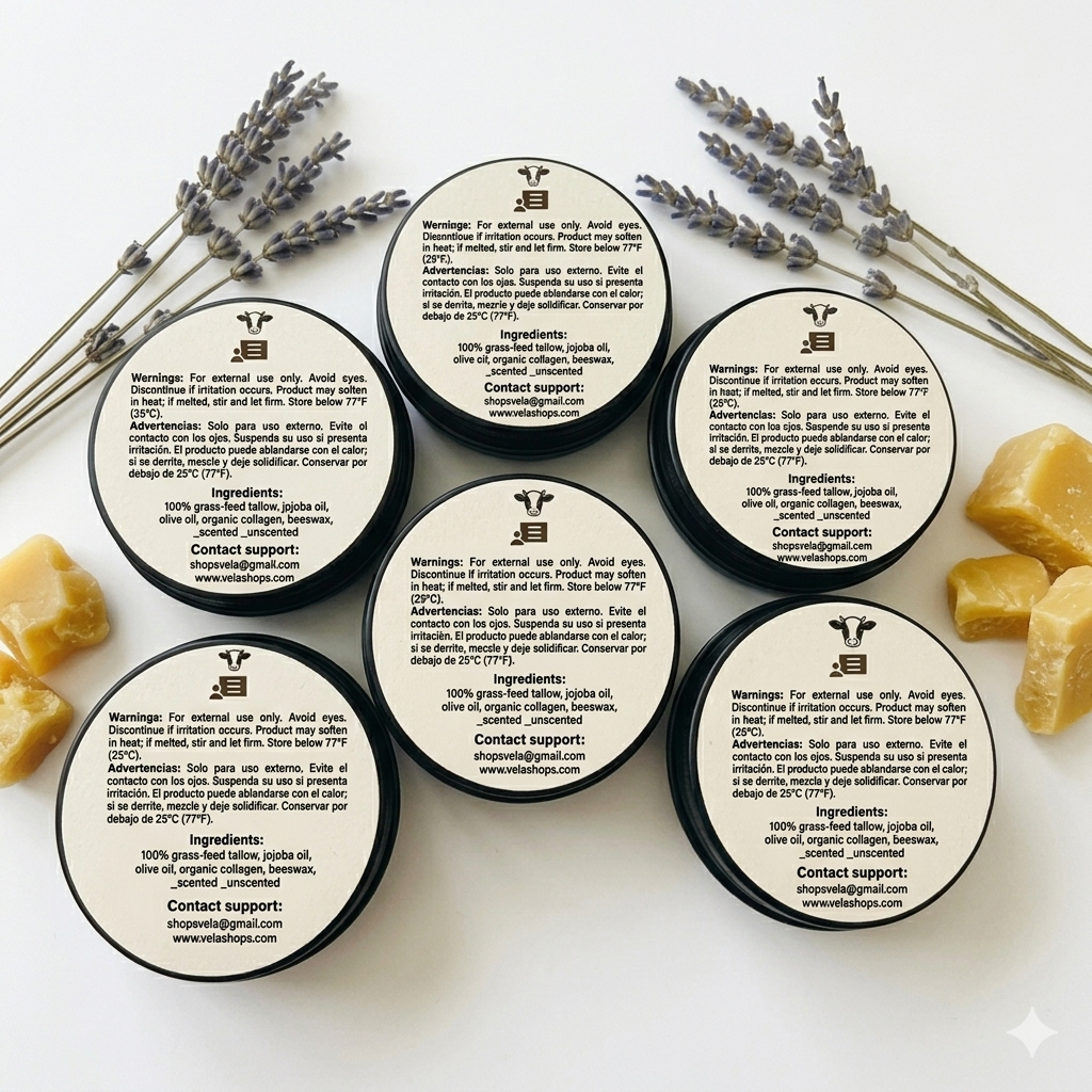 Tallow Balm - Face Balm - 100% Tallow Beef - Scented