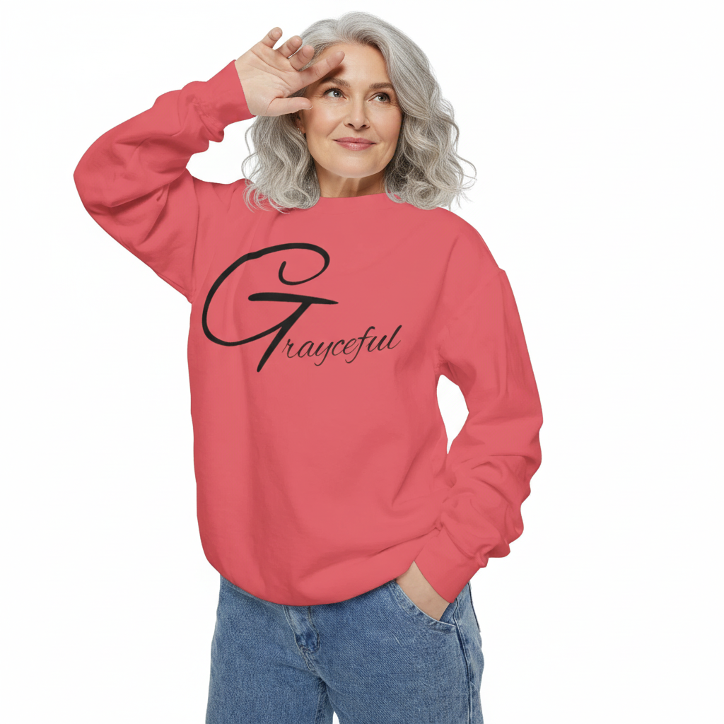 Unisex garment-dyed sweatshirt in a relaxed fit, shown from a front view