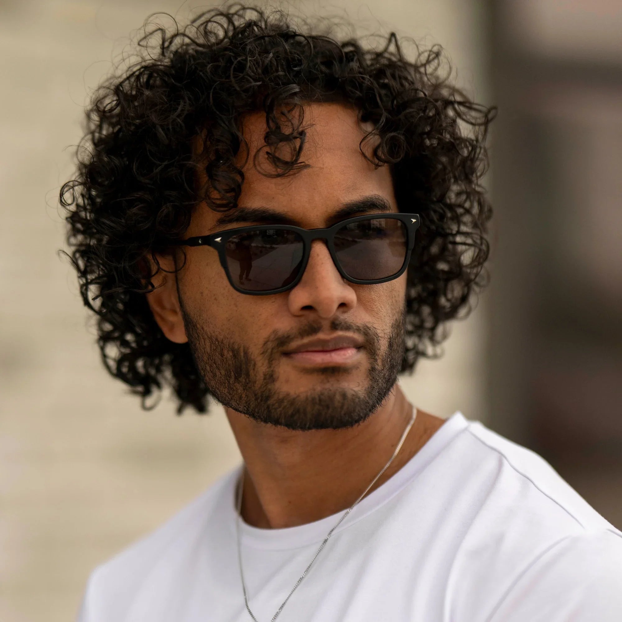 The Brooks Premium Acetate & Stainless Steel Sunglasses in Semi Matte Black