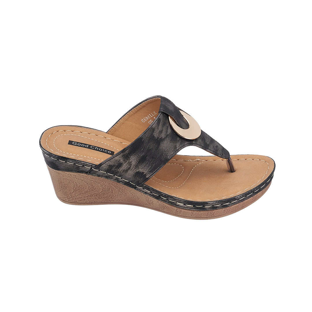 Women's Genelle Black Wedge Sandals for Versatile Everyday Style