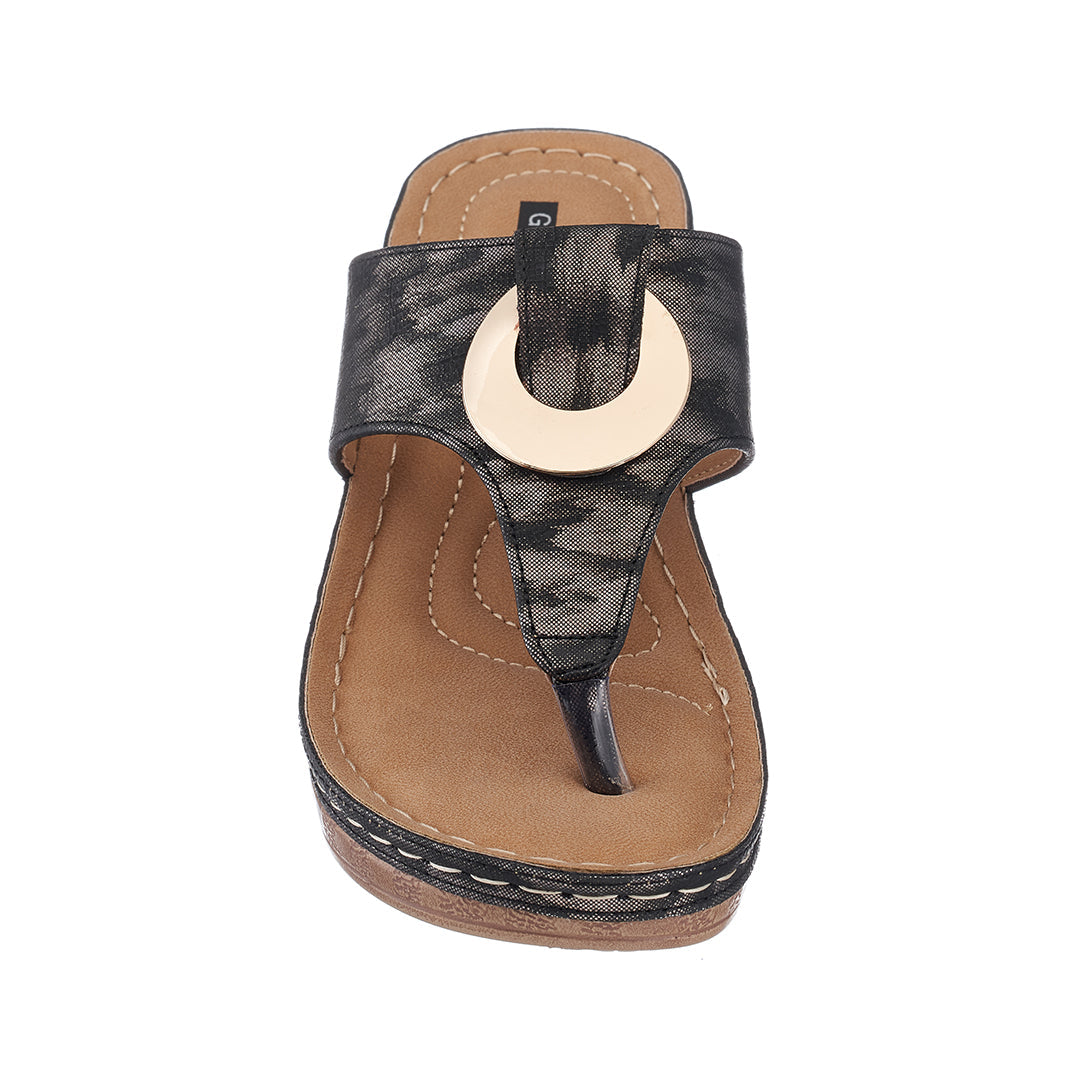 Women's Genelle Black Wedge Sandals for Versatile Everyday Style