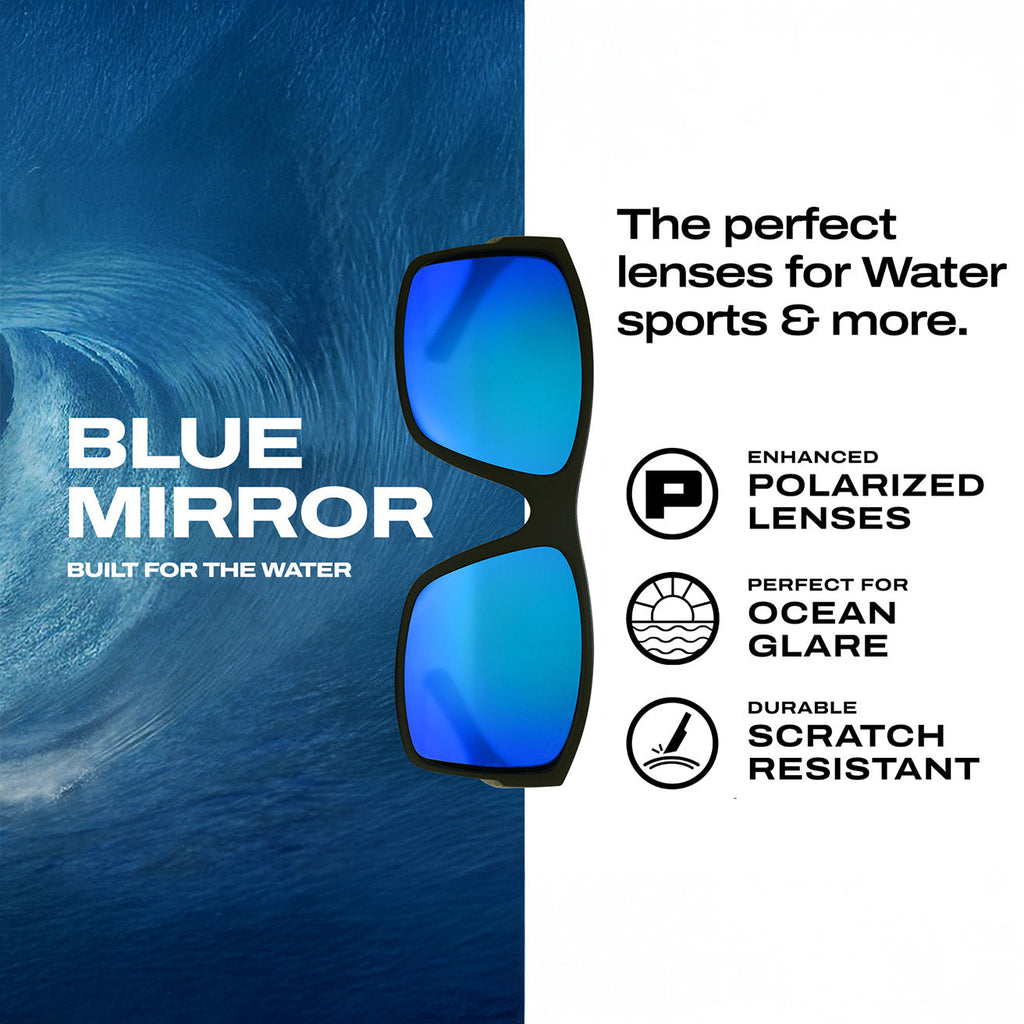 Kids Blue Mirrored Polarized Sunglasses for Outdoor Play