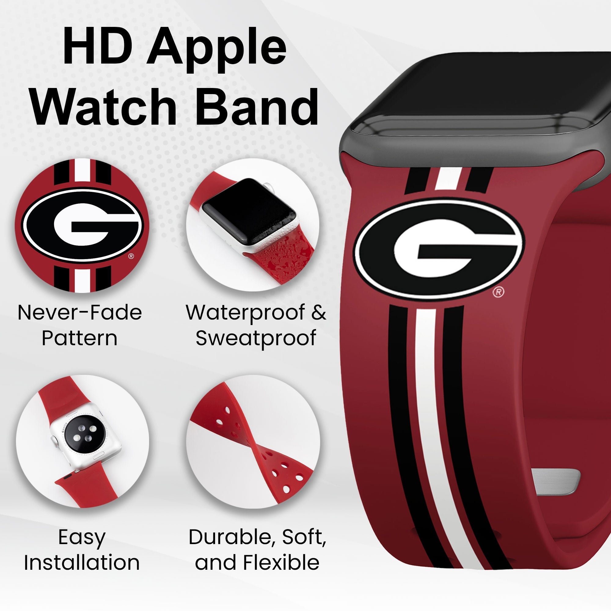 Georgia Bulldogs HD Apple Watch Band
