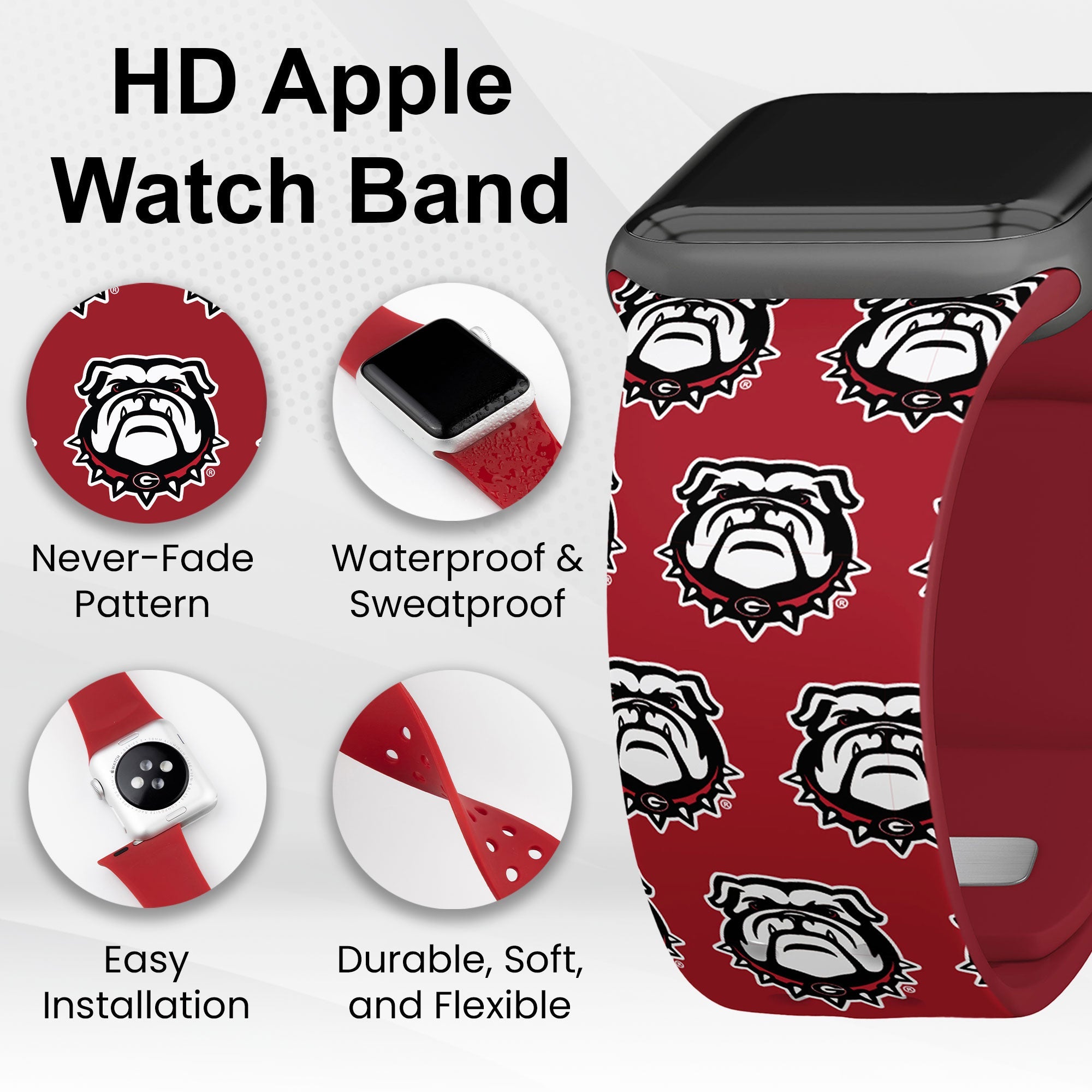 Georgia Bulldogs HD Apple Watch Band
