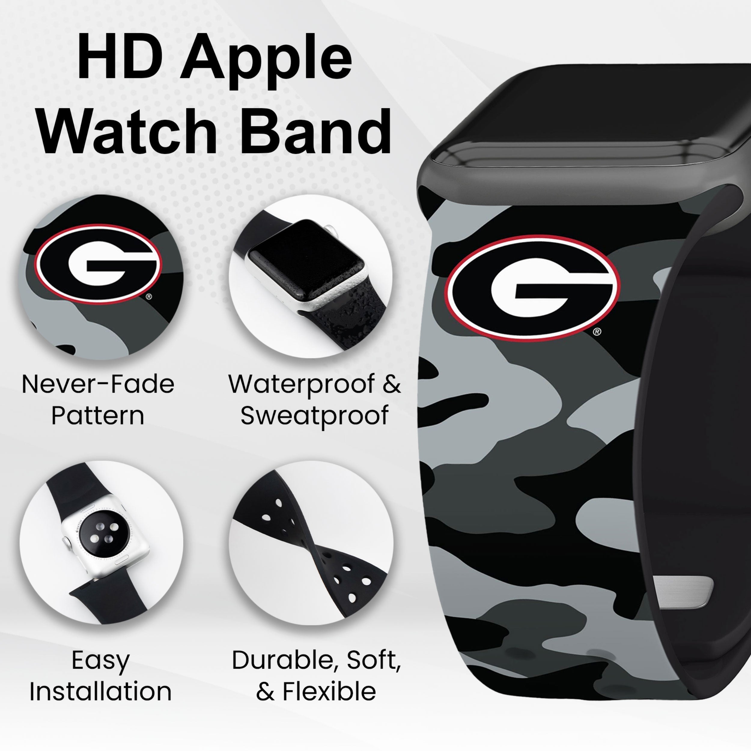 Georgia Bulldogs HD Apple Watch Band
