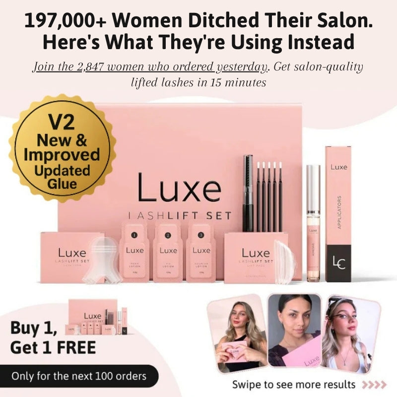 Luxe Lashlift Set including V2 glue and lotions for professional home lash lifting