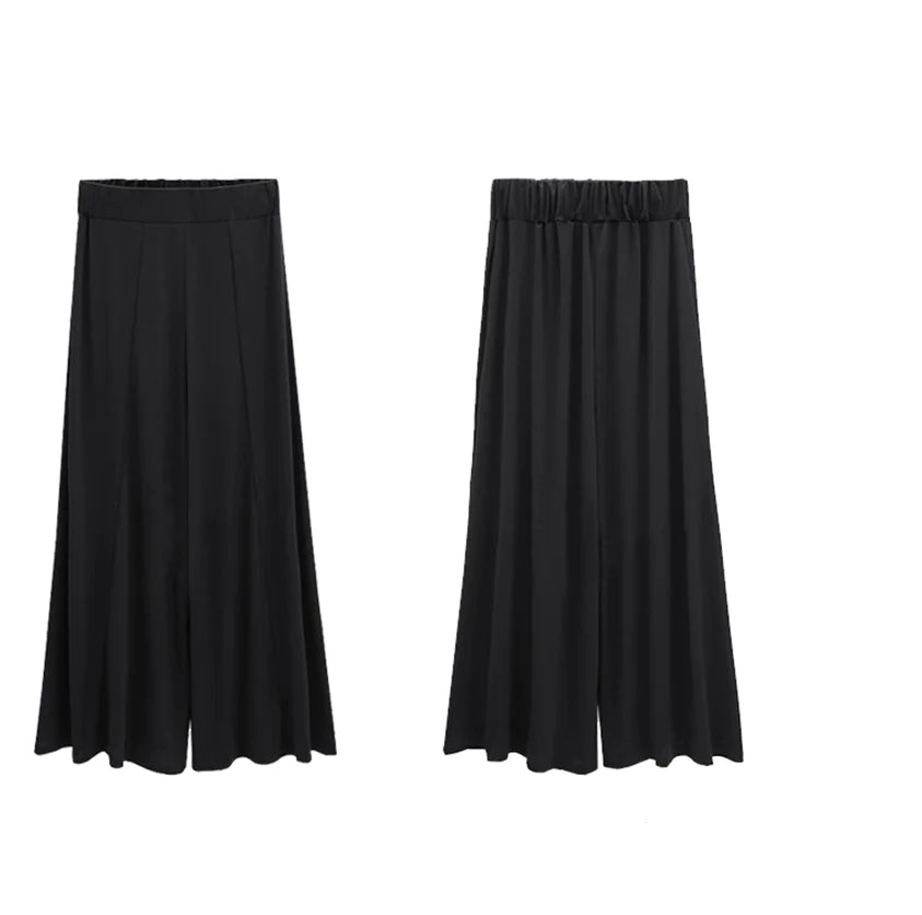 Women's High Waisted Wide Leg Pants in Black - Image 2
