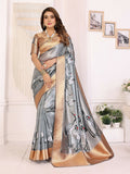 Joban Fashion Golden Cranes Patterns Banarasi Silk Sarees
