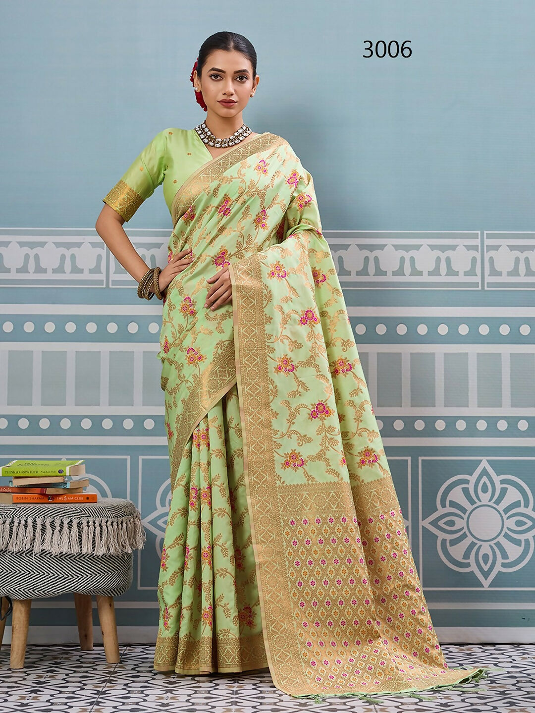 Shree Shyam Fashion Sea Green Silk Saree