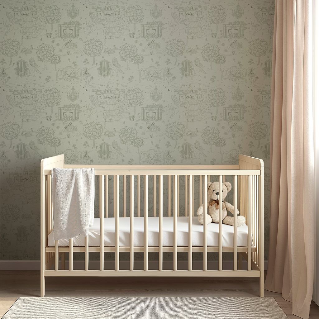 Ginny Whimsical Wallpaper in Pink, Blue, and Green
