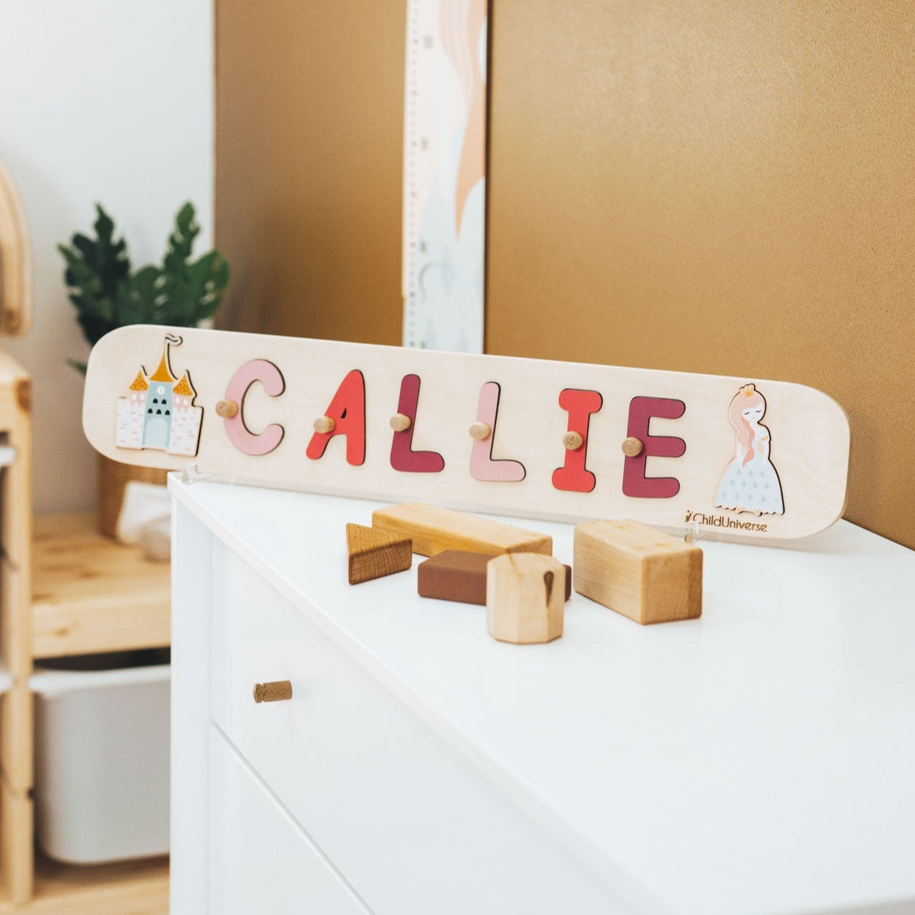 Personalized Princess Name Puzzle - Educational Wooden Name Toy