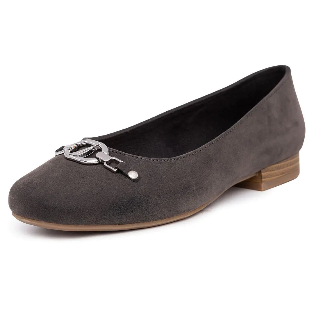 Nautica Woman Flat Loafers Luxury Designer Penny Shoes Slip On Ballet Comfortable Everyday Moccasins for Work Office Outdoor-Okner-Grey-Size 6