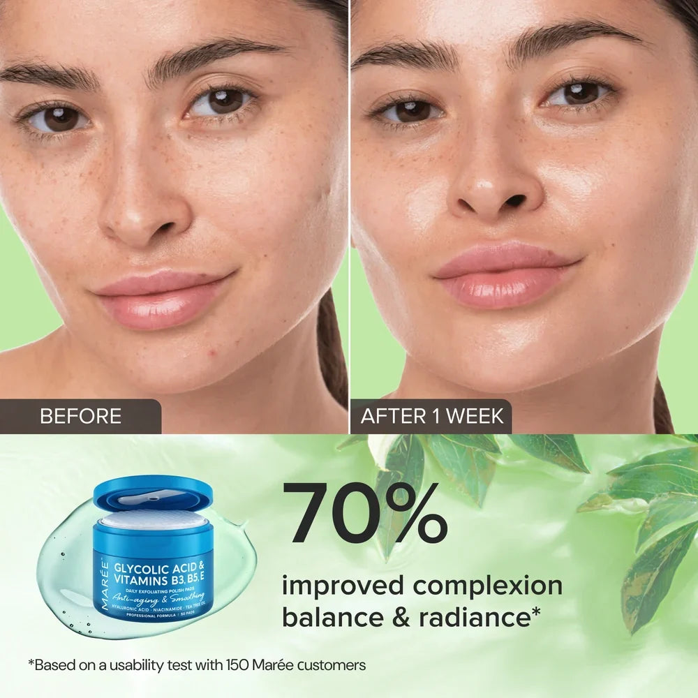 Glycolic Acid & Vitamin Exfoliating Face Pads for Glowing Skin - Image 5