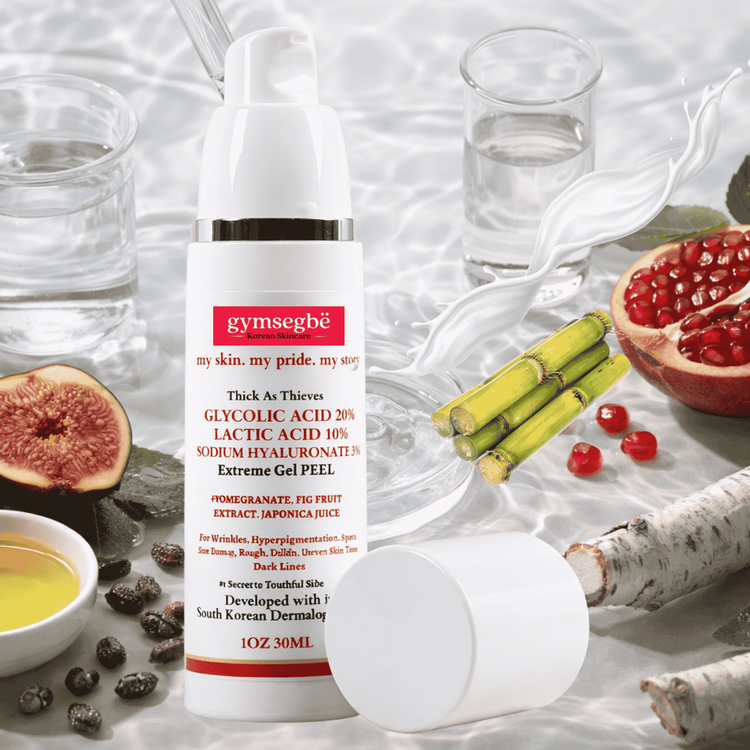 Thick As Thieves Extreme Gel Peel in a white and red minimalist bottle.