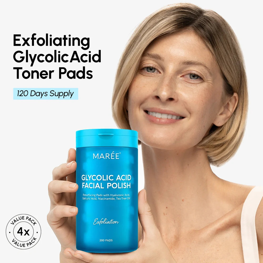 Glycolic Acid Resurfacing Toner Pads 200 Count Facial Polish - Image 2