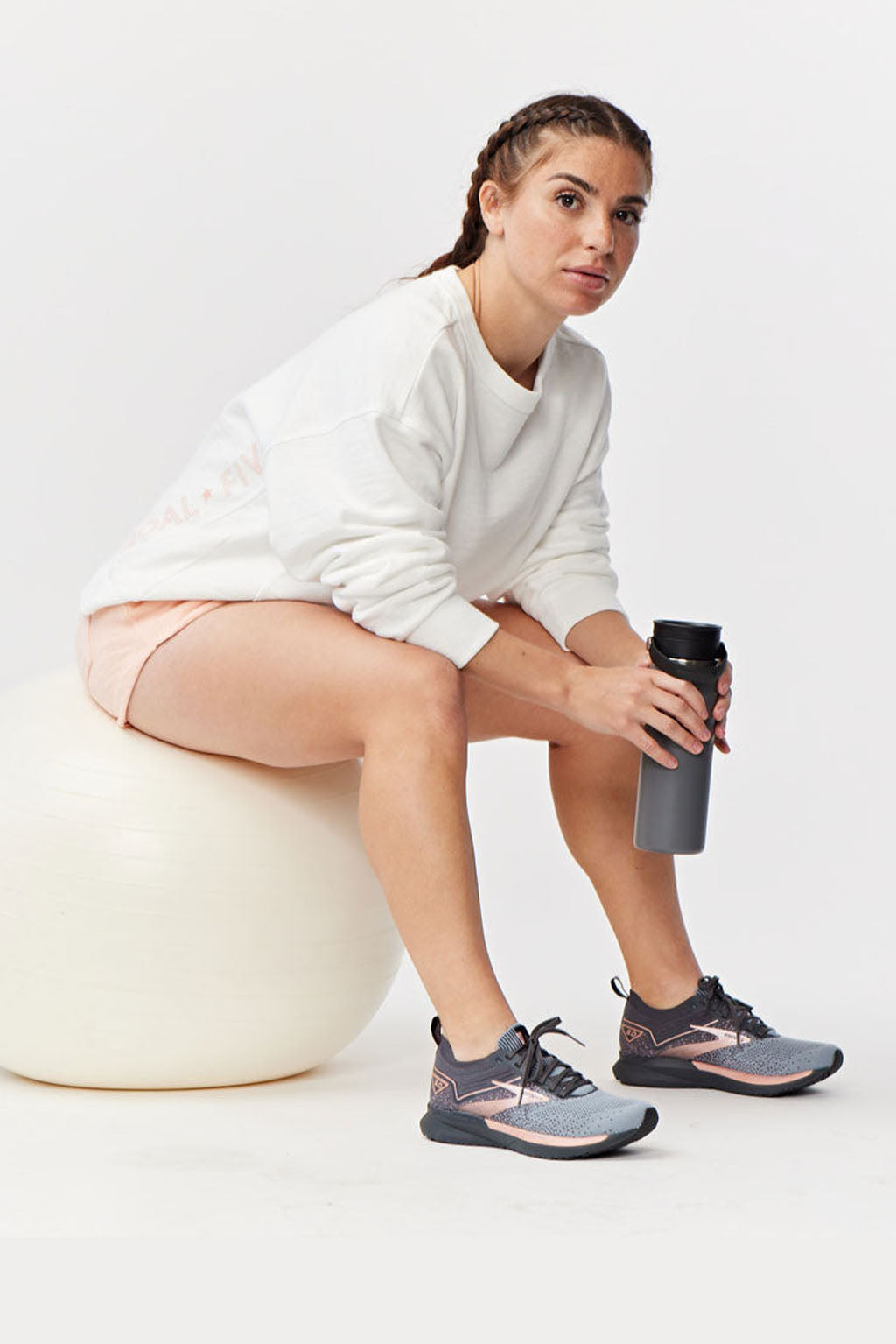 Freasy Lightweight Crewneck Pullover Sweatshirt in Peach - Image 10