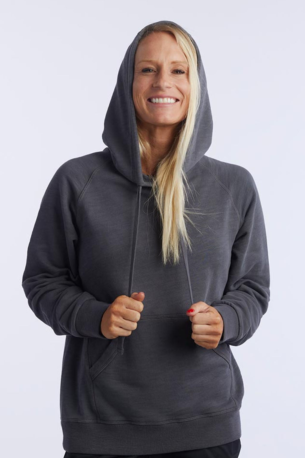 Women's Relaxed Fit Teal Pullover Hoodie with Front Pocket - Image 9