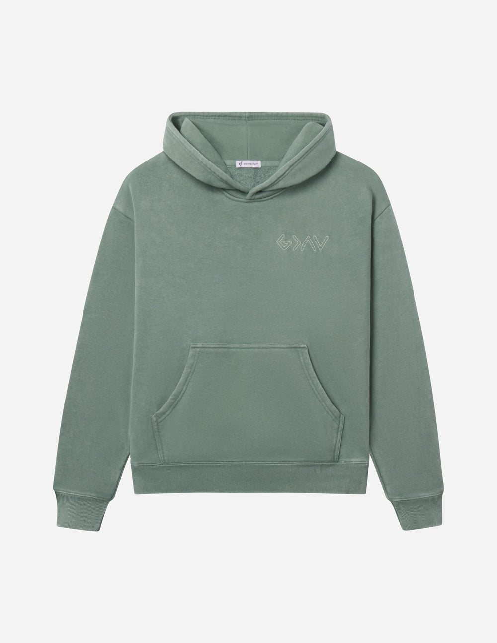 God Is Greater Unisex Hoodie in Moss - Heavyweight Embroidered