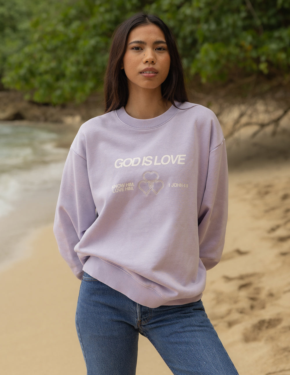 God Is Love Unisex Crewneck - Minimalist Knit Pullover