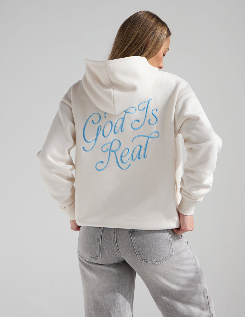 God Is Real Unisex Cotton Hoodie - Relaxed Fit Streetwear