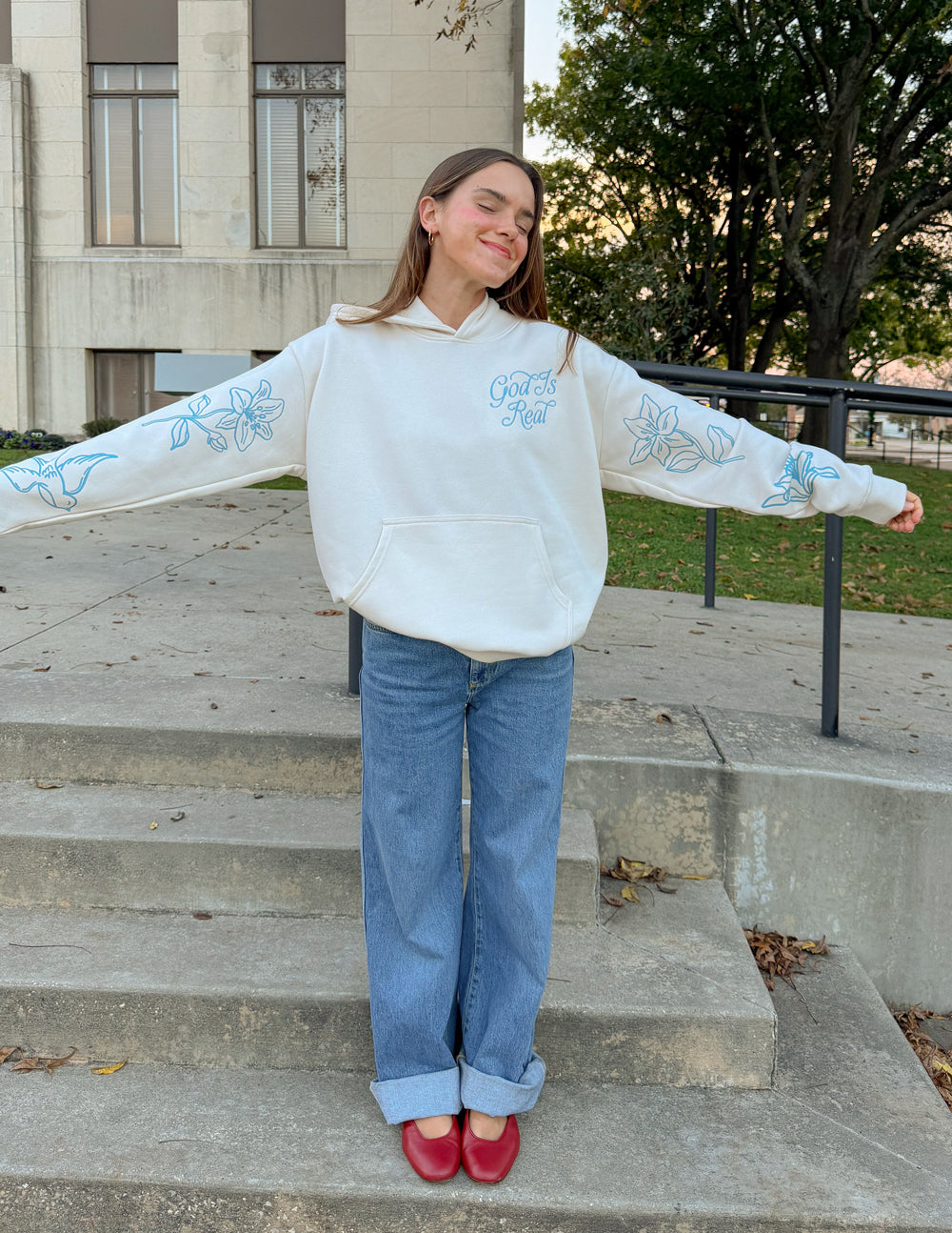 God Is Real Unisex Cotton Hoodie - Relaxed Fit Streetwear
