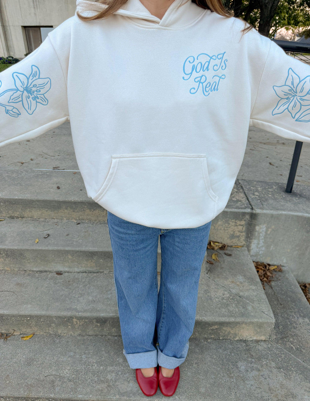 God Is Real Unisex Cotton Hoodie - Relaxed Fit Streetwear